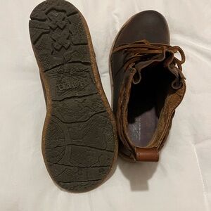 Born Brown Suede Ankle Booties with Textured Sole